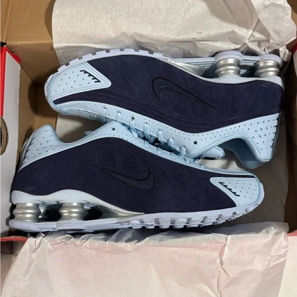 Nike Shox R4 Sz 8w Imperial Purple, Celestine Blue - Picture 2 of 7